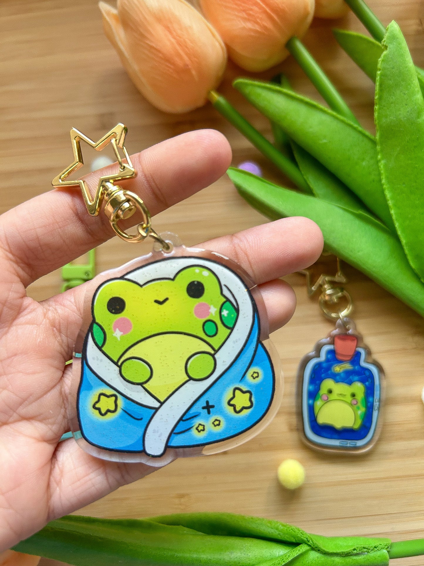 Bean, The Frog keychains