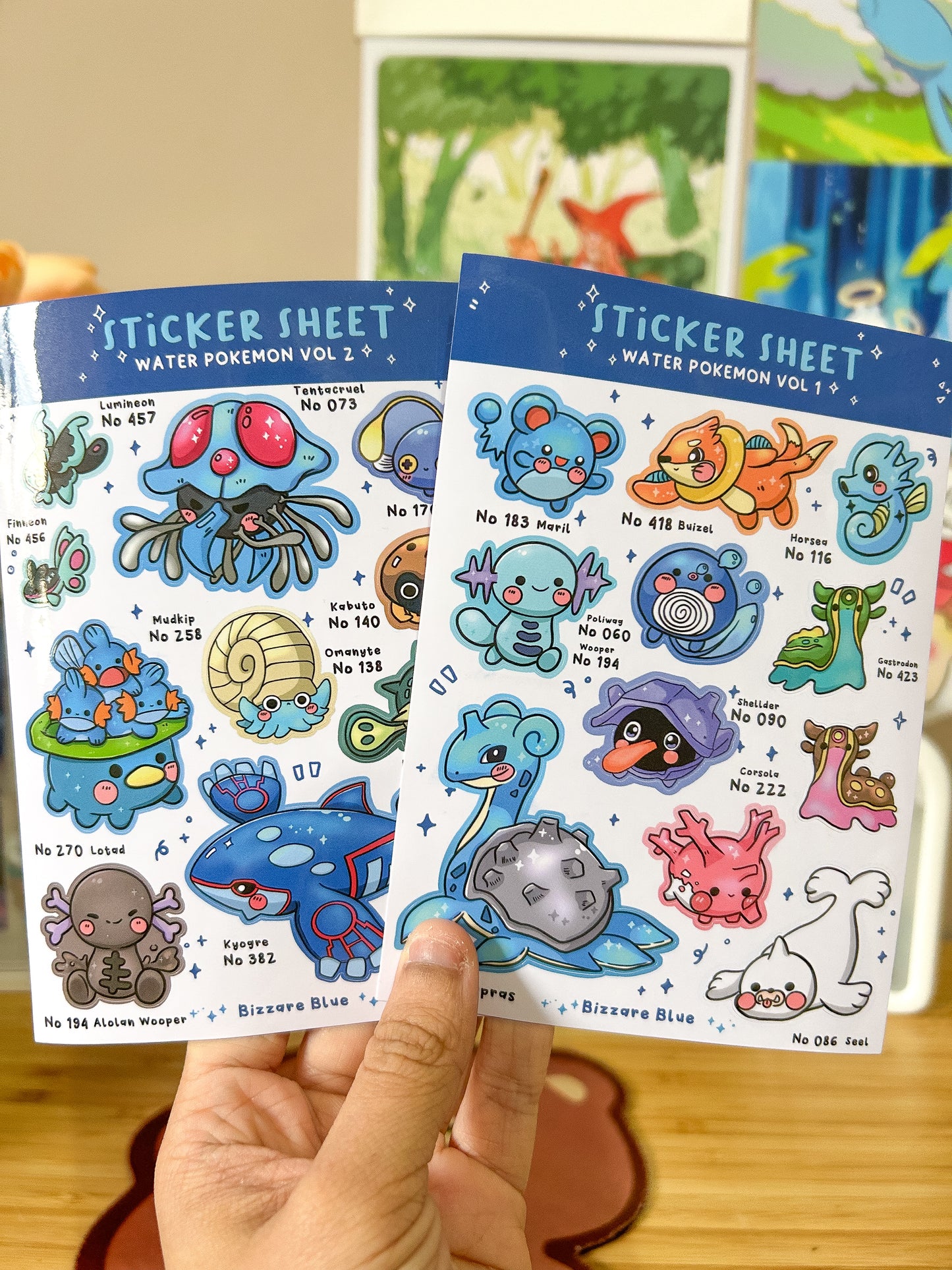Water Pokemon Volume 1-2 Sticker Sheet