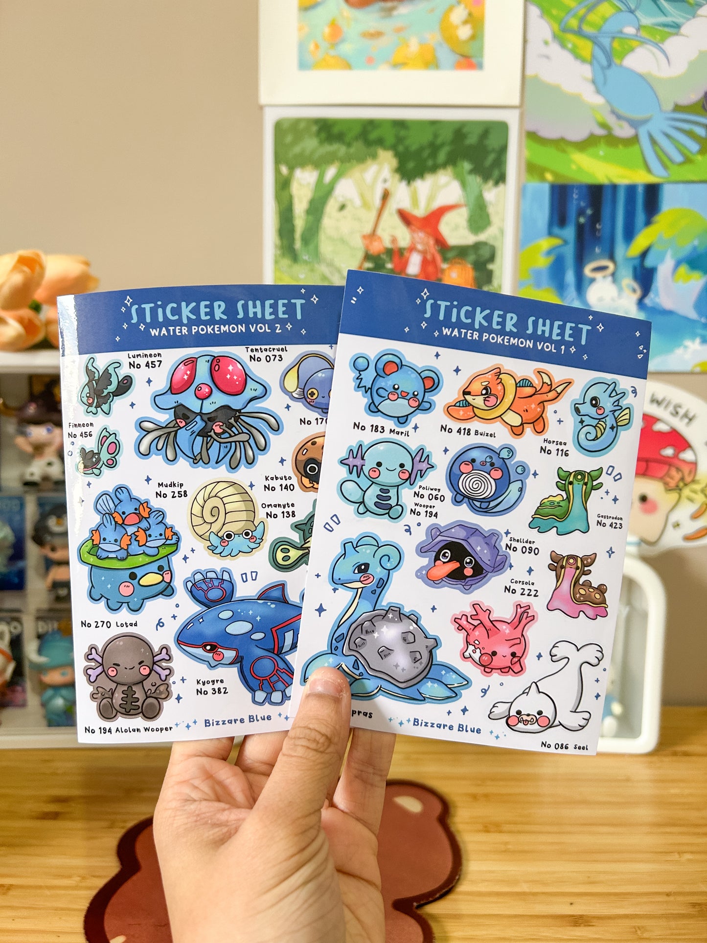 Water Pokemon Volume 1-2 Sticker Sheet