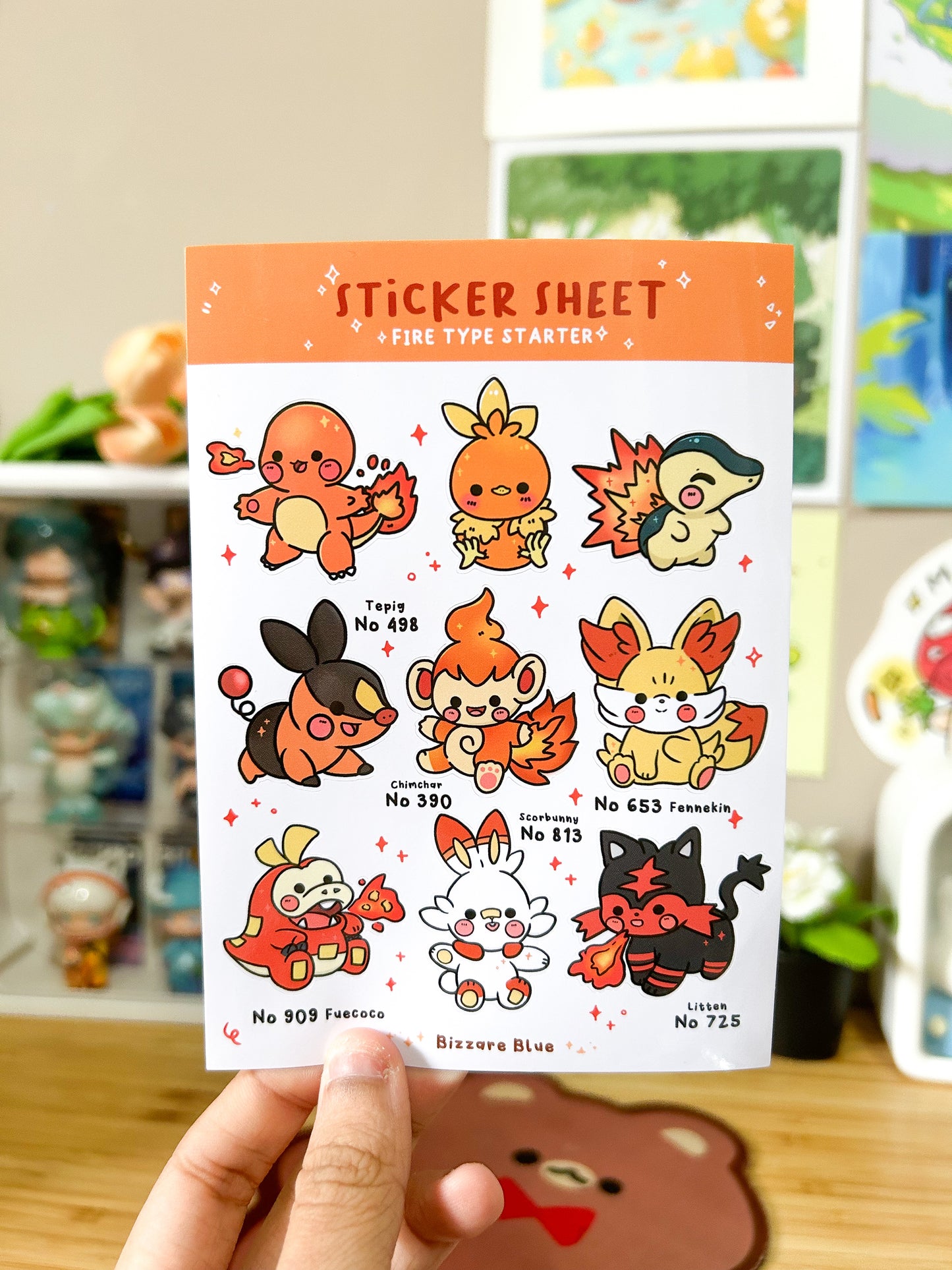 Pokemon Starter Type Sticker Sheets
