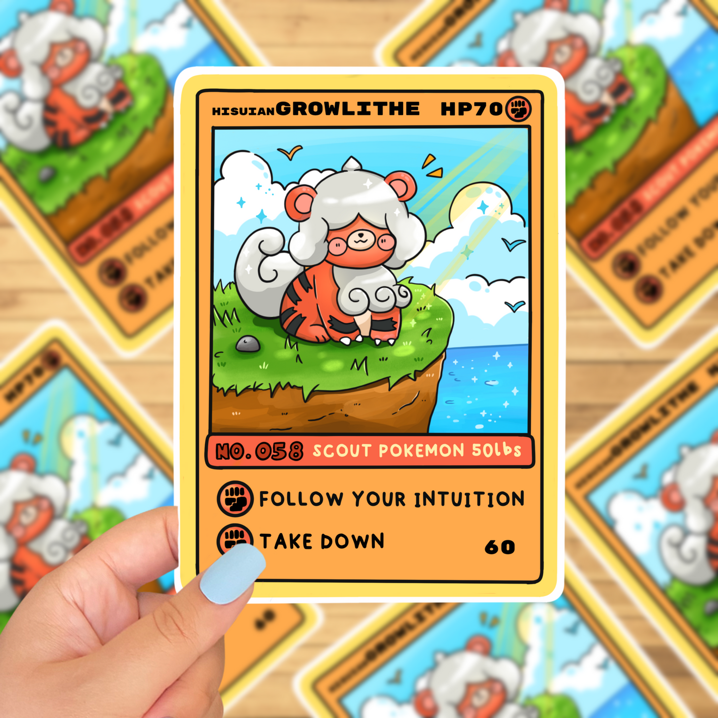 Growlith (Hisuin) tcG card sticker