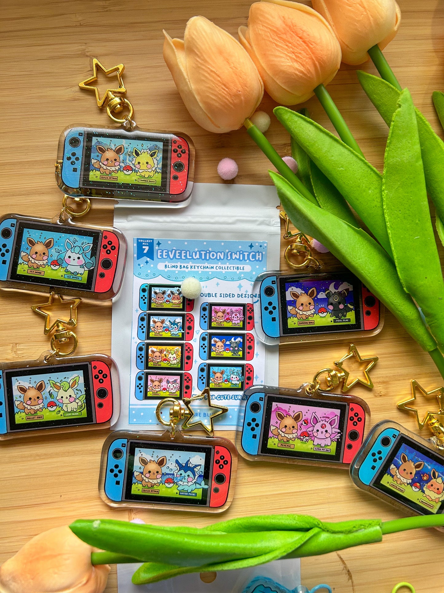 Eeveelution Switch Blind Bag Keychains