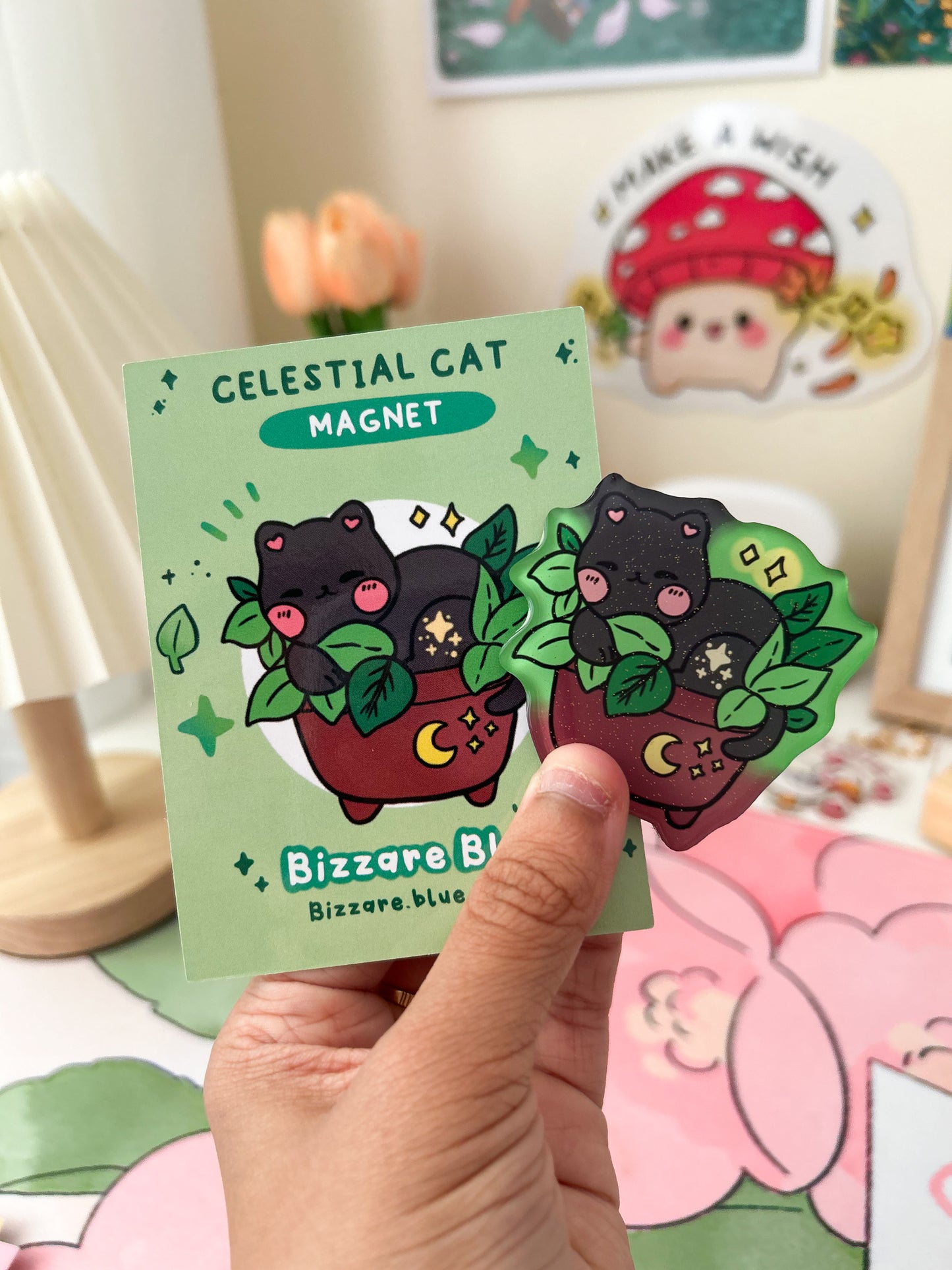 Celestial cat magnet