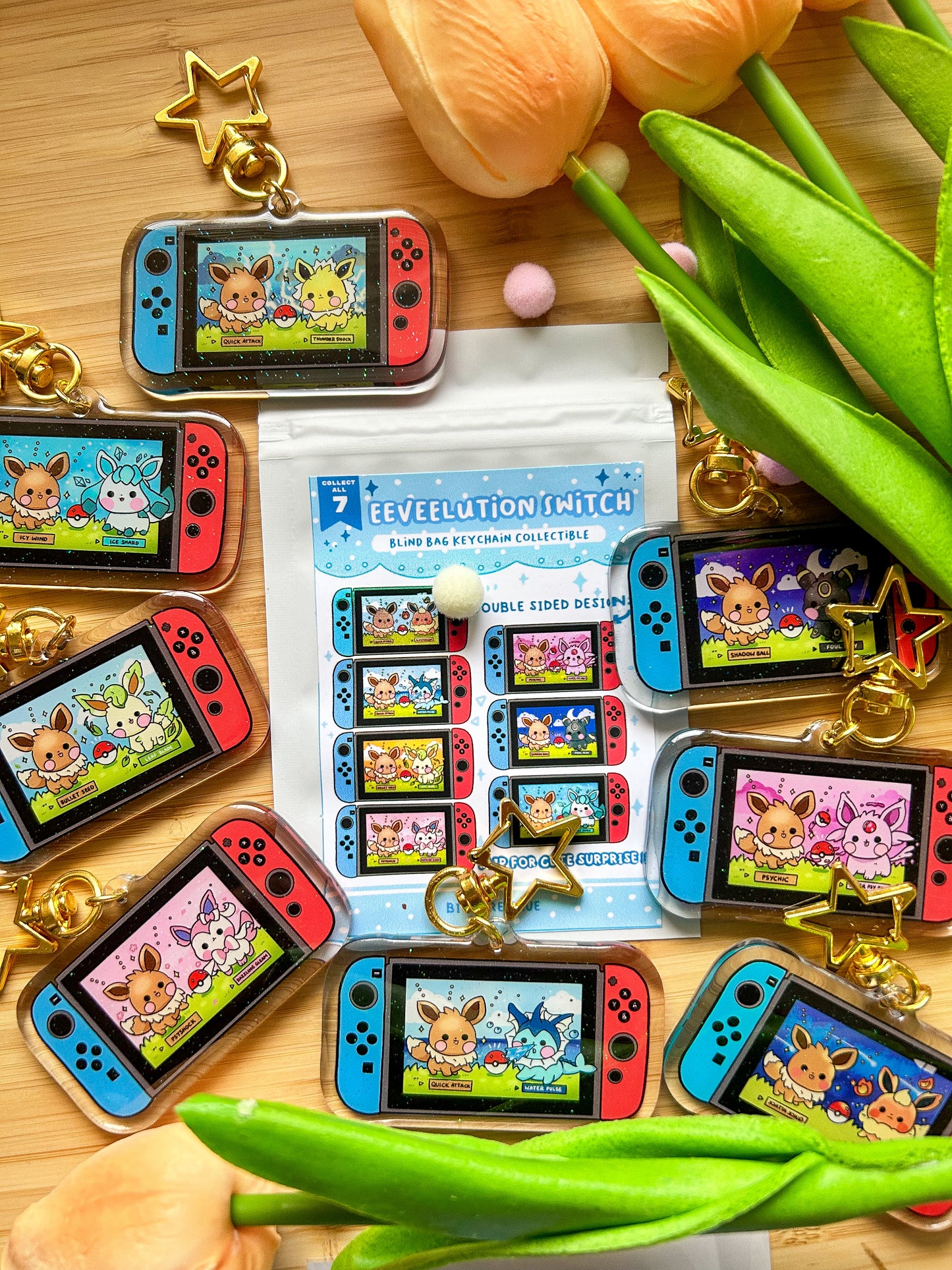 Eeveelution Switch Blind Bag Keychains