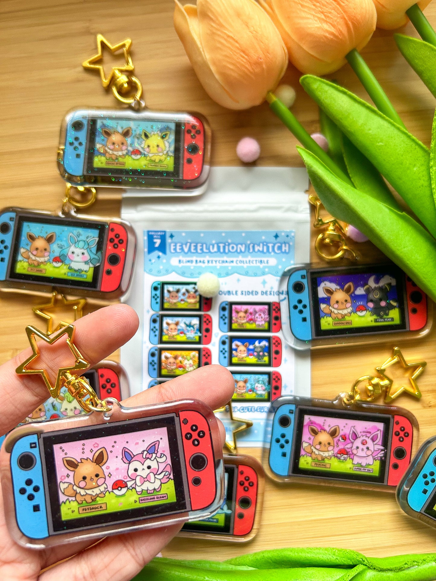 Eeveelution Switch Blind Bag Keychains