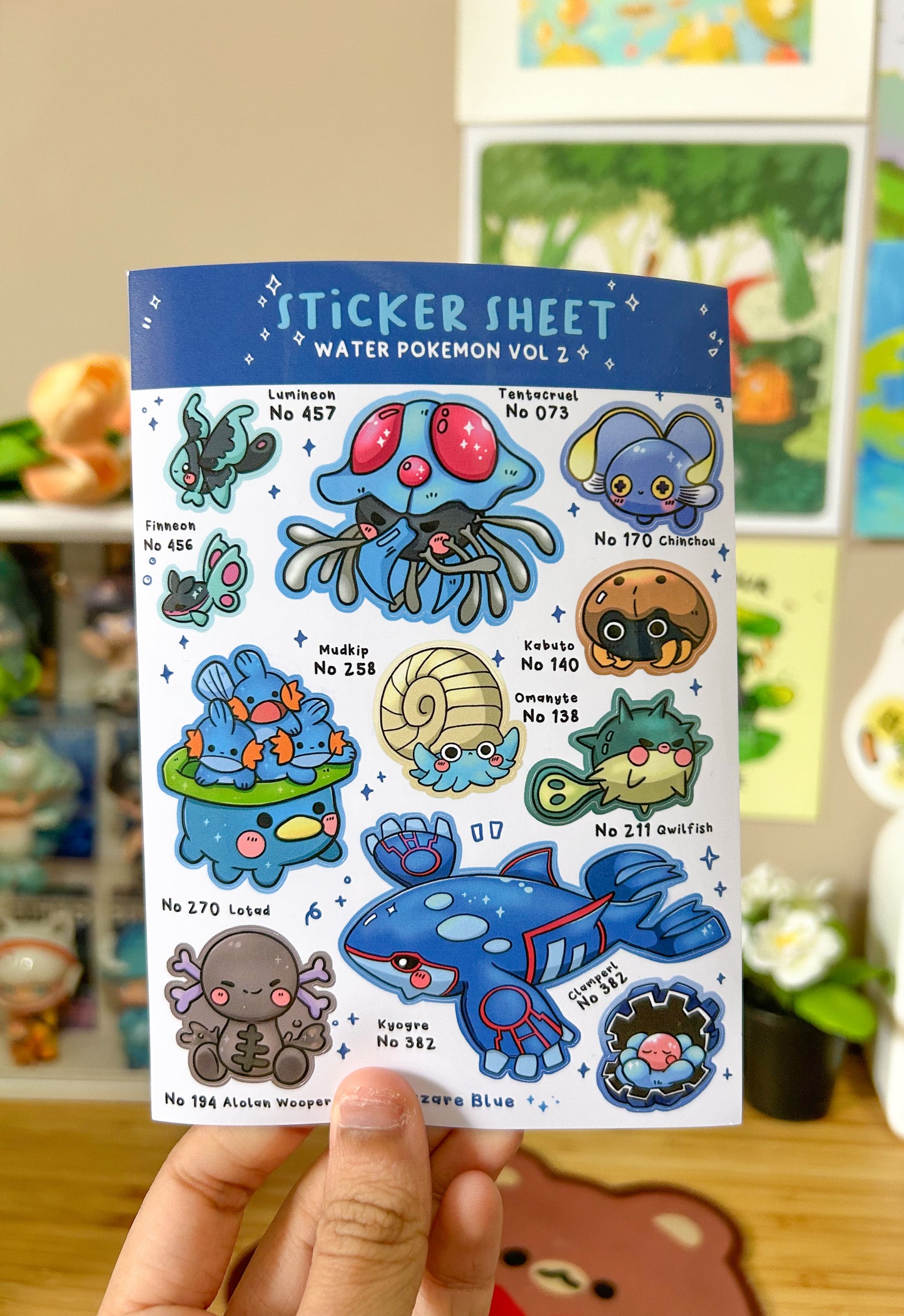 Water Pokemon Volume 1-2 Sticker Sheet