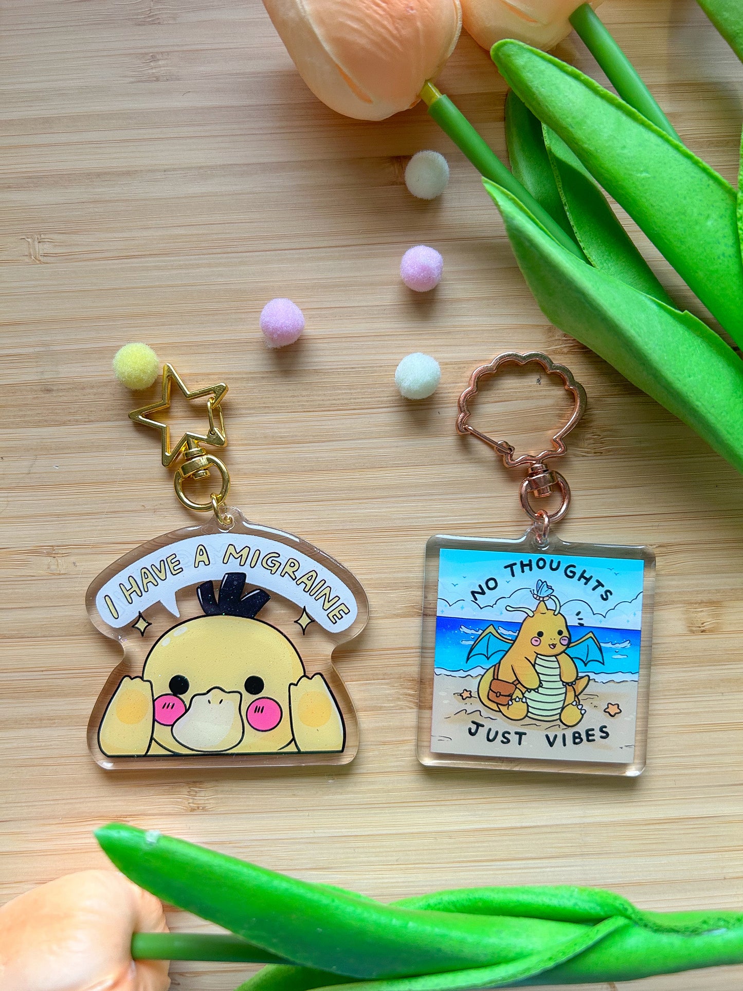 I have a migraine psyduck keychain