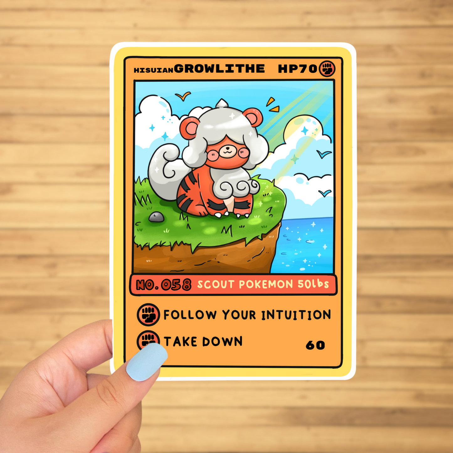 Growlith (Hisuin) tcG card sticker