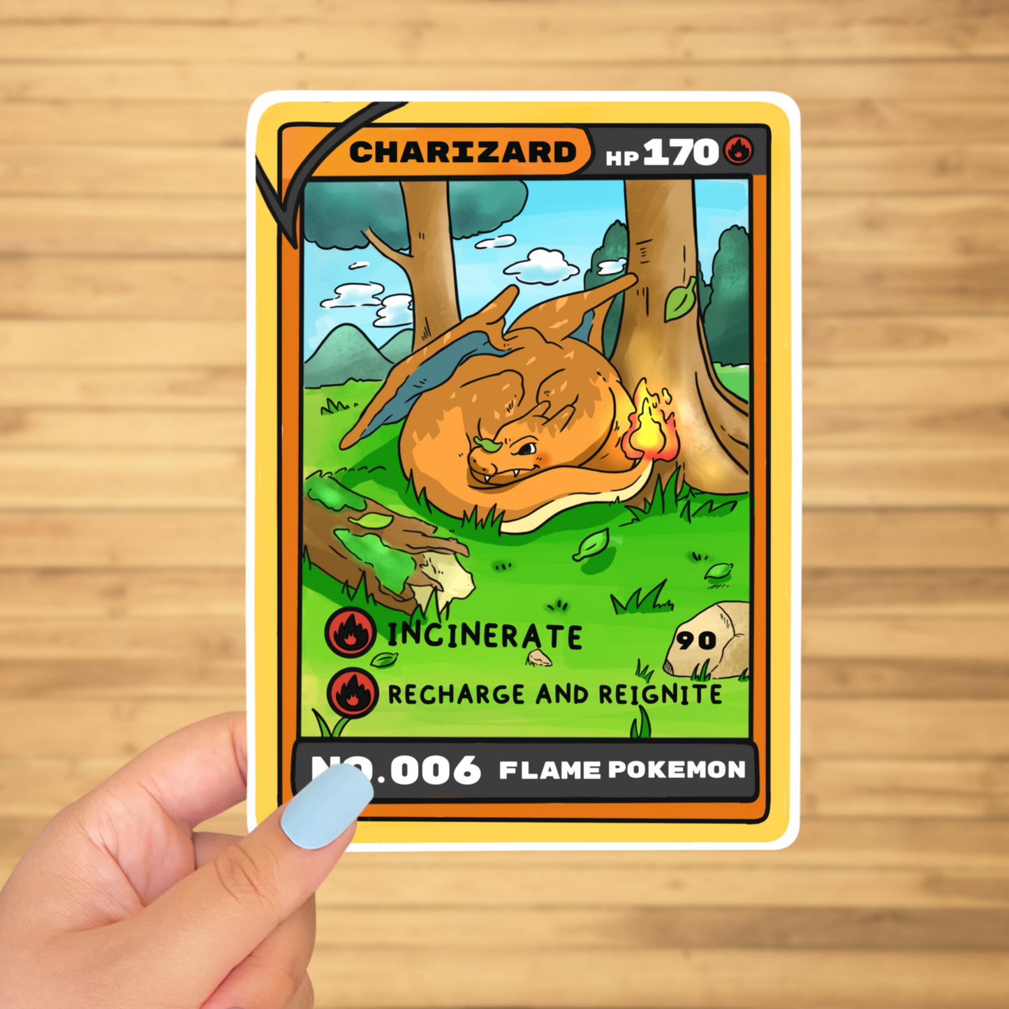 Charizard tcG card sticker