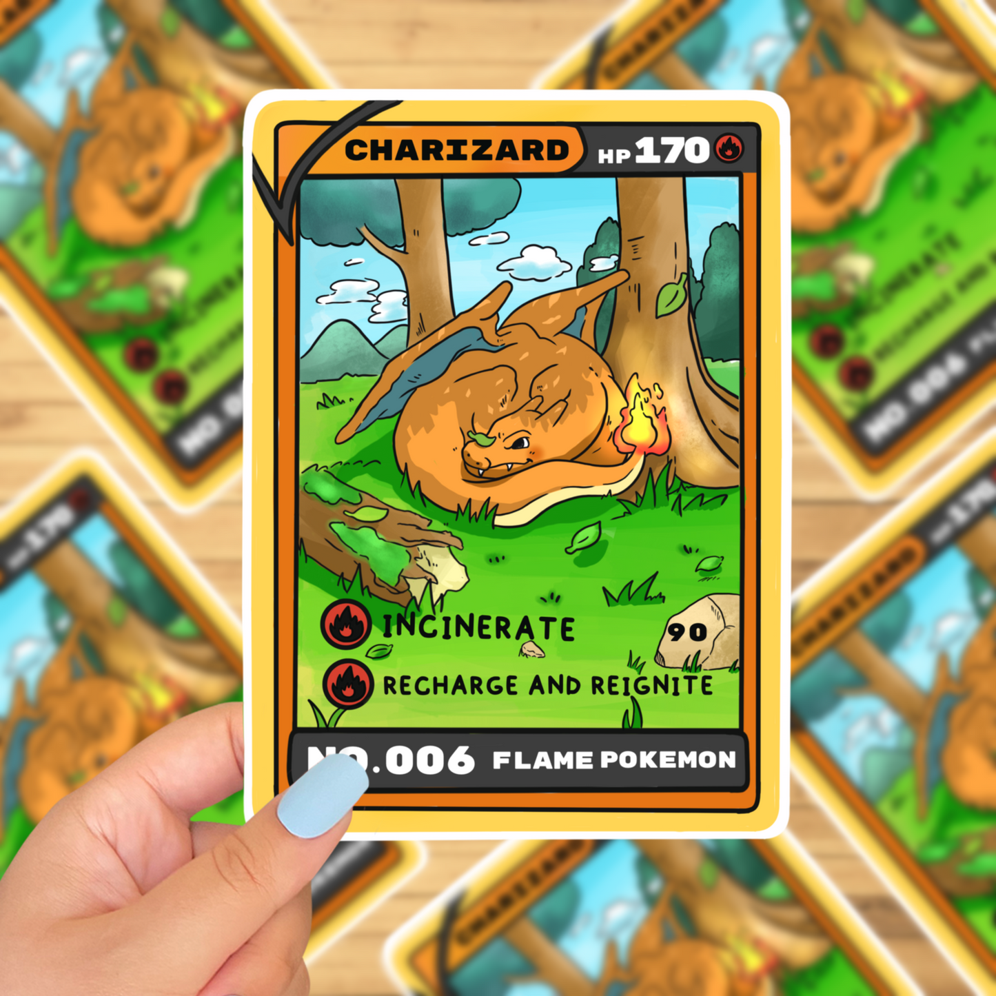 Charizard tcG card sticker