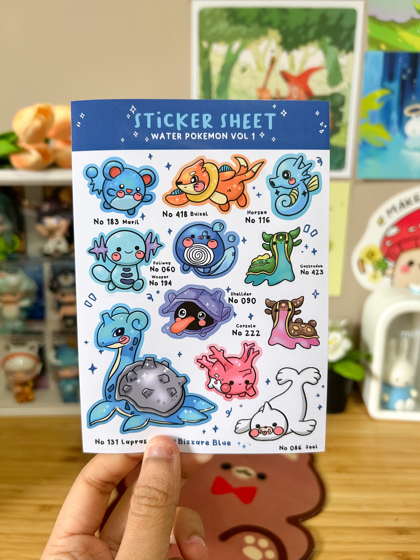 Water Pokemon Volume 1-2 Sticker Sheet