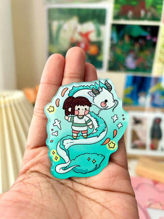 Haku and Chihiro magnet