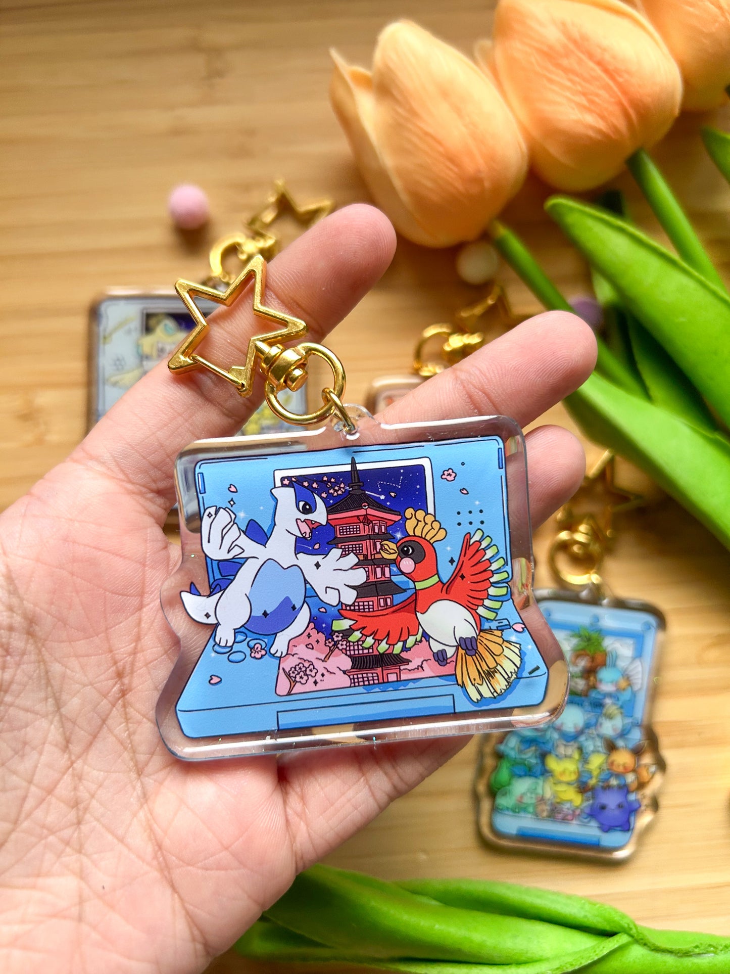 Lugia Ho-Oh 3DS: Night n Day Keychain