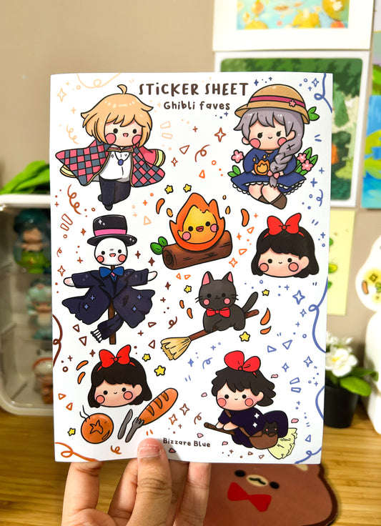 Ghibli Howls Moving Castle Sticker sheet