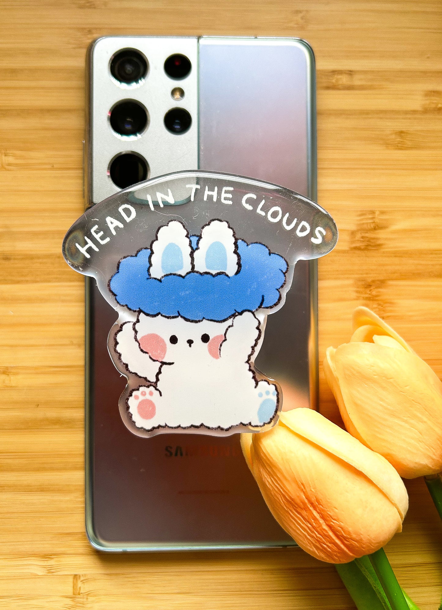 Head in cloud bunny phone grip