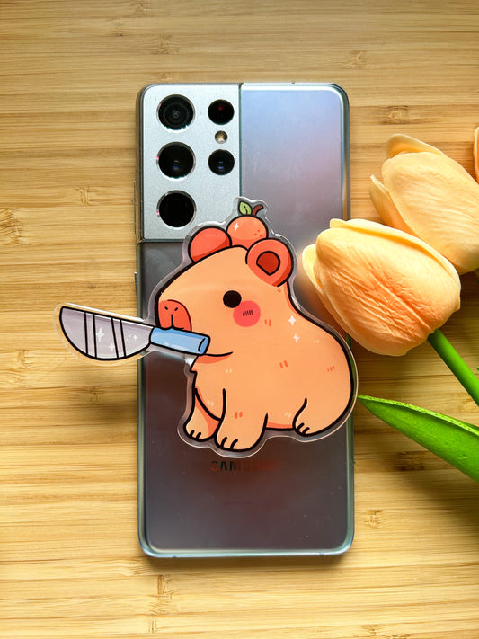 Capybara with knife Phone Grip