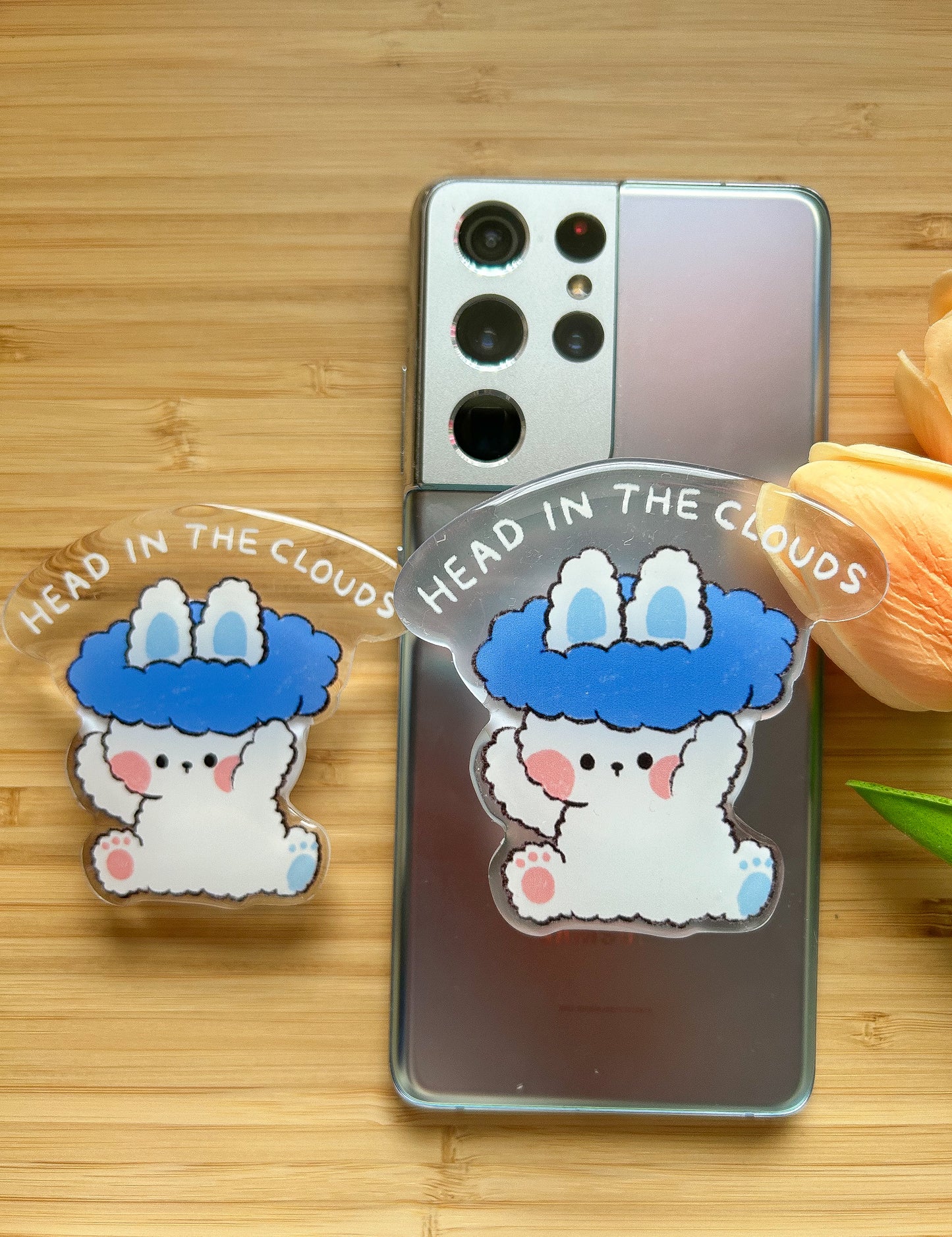 Head in cloud bunny phone grip